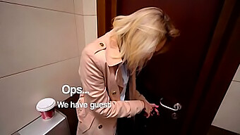 Oral Pleasure In A Public Restroom With A Risky Twist