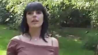 French Brunette Gets Paid To Fuck In Public