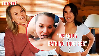 German And Canadian Lesbians Indulge In Steamy Shower Session