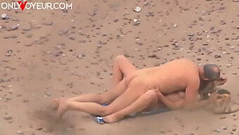 Mature Couple Shirley And Her Partner Get Intimate On The Beach