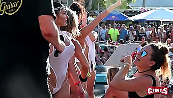 Orgy Of Natural Twerking Babes At A Pool Party