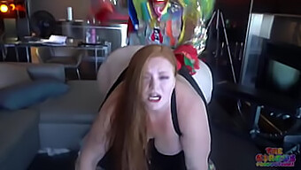 Fucking A Beautiful Redhead With Big Natural Tits In A Group