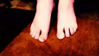 Close-Up Of Dirty Feet In Solo Jerking Video