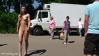 Cute German Babe Goes Naked In Public