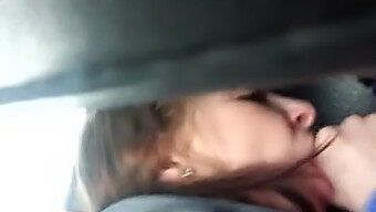 Sloppy Girlfriends Enjoy Giving Head In A Car