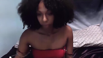 Watch As Curly Black Woman Mars May Pleasures Herself