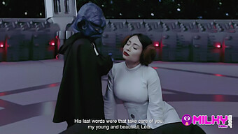 In This Steamy Scene, The Wise And Powerful Yoda Takes On The Seductive Princess Leia In A Passionate Encounter. Watch As She Eagerly Blows Him Before Riding Him In A Thrilling Missionary Position. This Star Wars Parody Is A Must-See For Fans Of The Franchise And Those Who Enjoy Hot And Steamy Action.