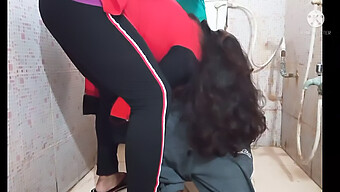 Indian Girl Caught In Bathroom And Given A Rough Handjob