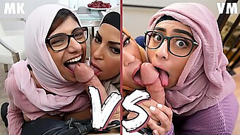 Mia Khalifa Og Violet Myers Går Head-To-Head I En Varm Kamp Med Erotisk Dygtighed