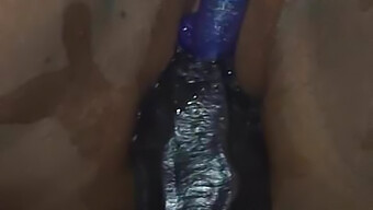 Black Wife'S Big Natural Cock Gets Stretched With A Monster Toy